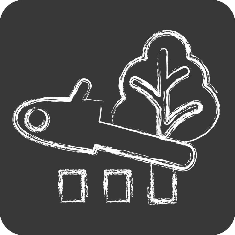 Icon Deforestation. related to Climate Change symbol. chalk Style. simple design editable. simple illustration vector