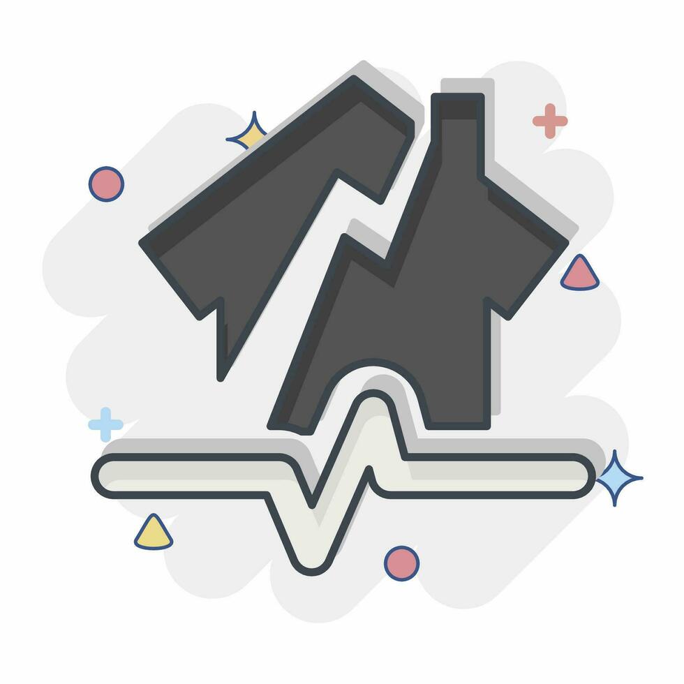 Icon Earthquake. related to Climate Change symbol. comic style. simple design editable. simple illustration vector