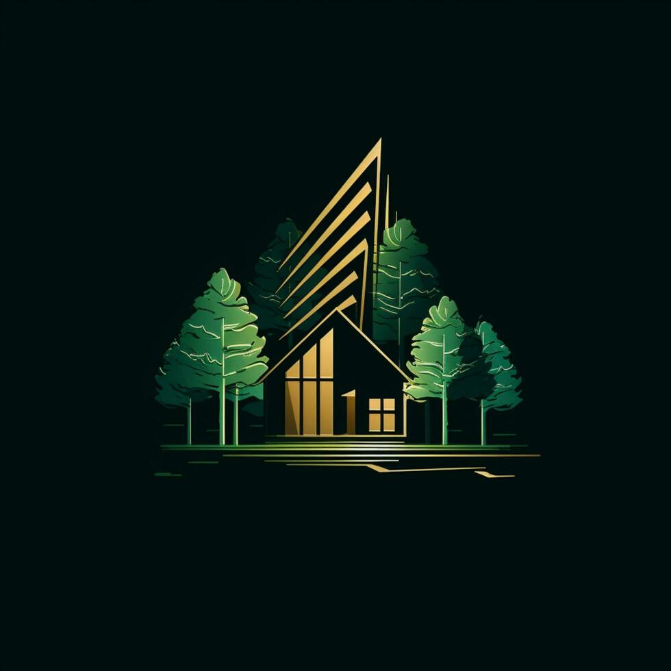 green residence logo art modern style photo