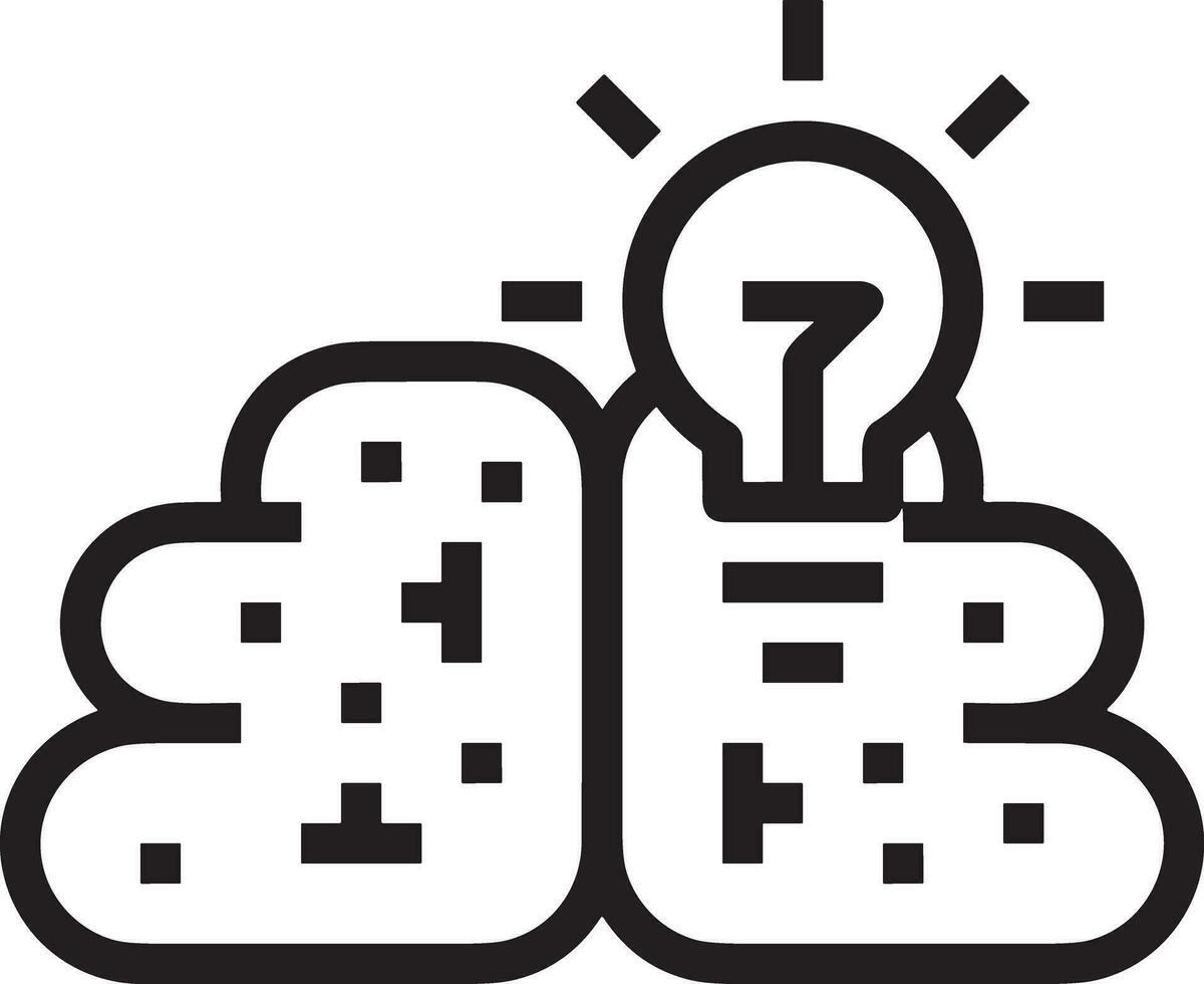 Brain idea symbol icon vector image. Illustration of the creative intelligence think design image. EPS 10