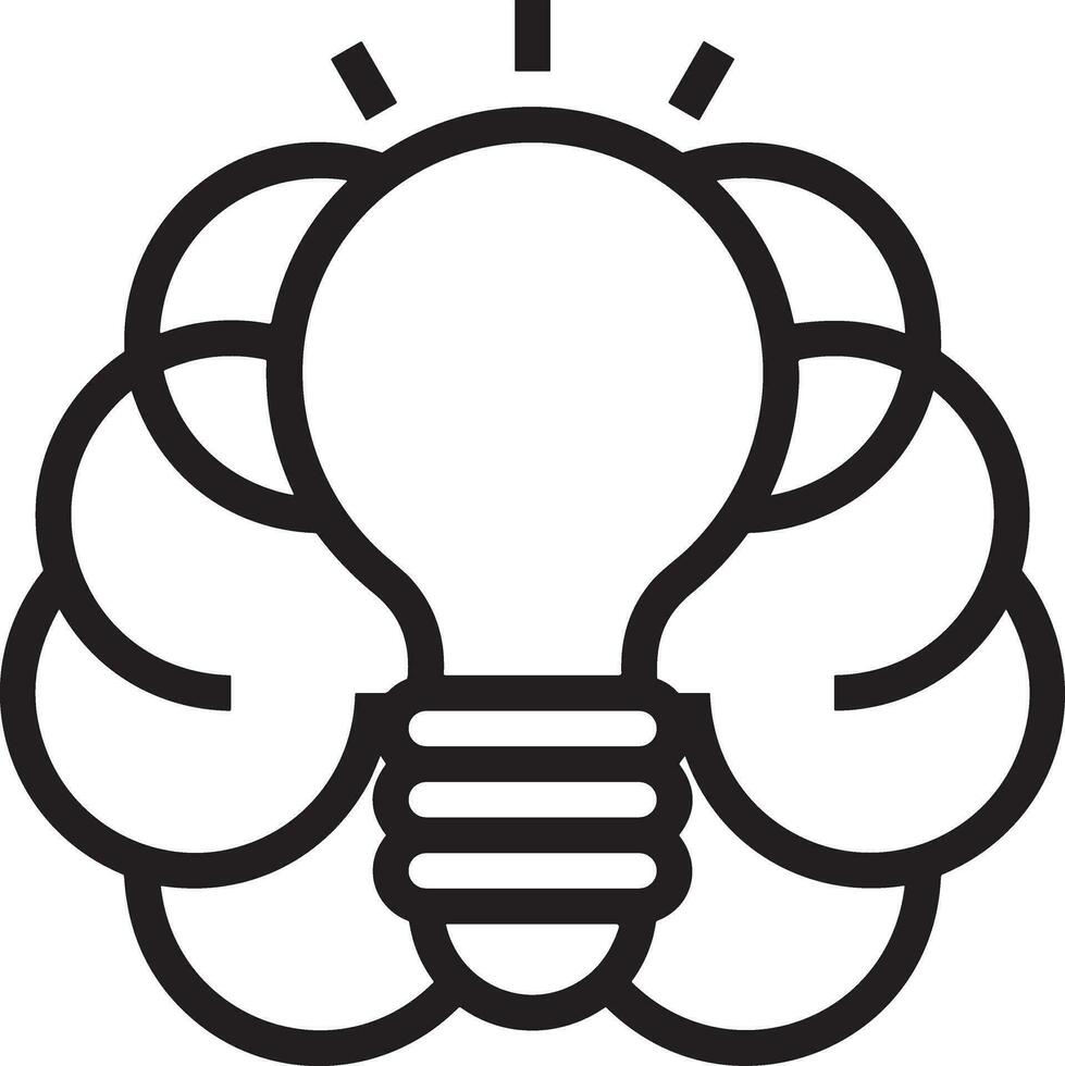 Brain idea symbol icon vector image. Illustration of the creative intelligence think design image. EPS 10