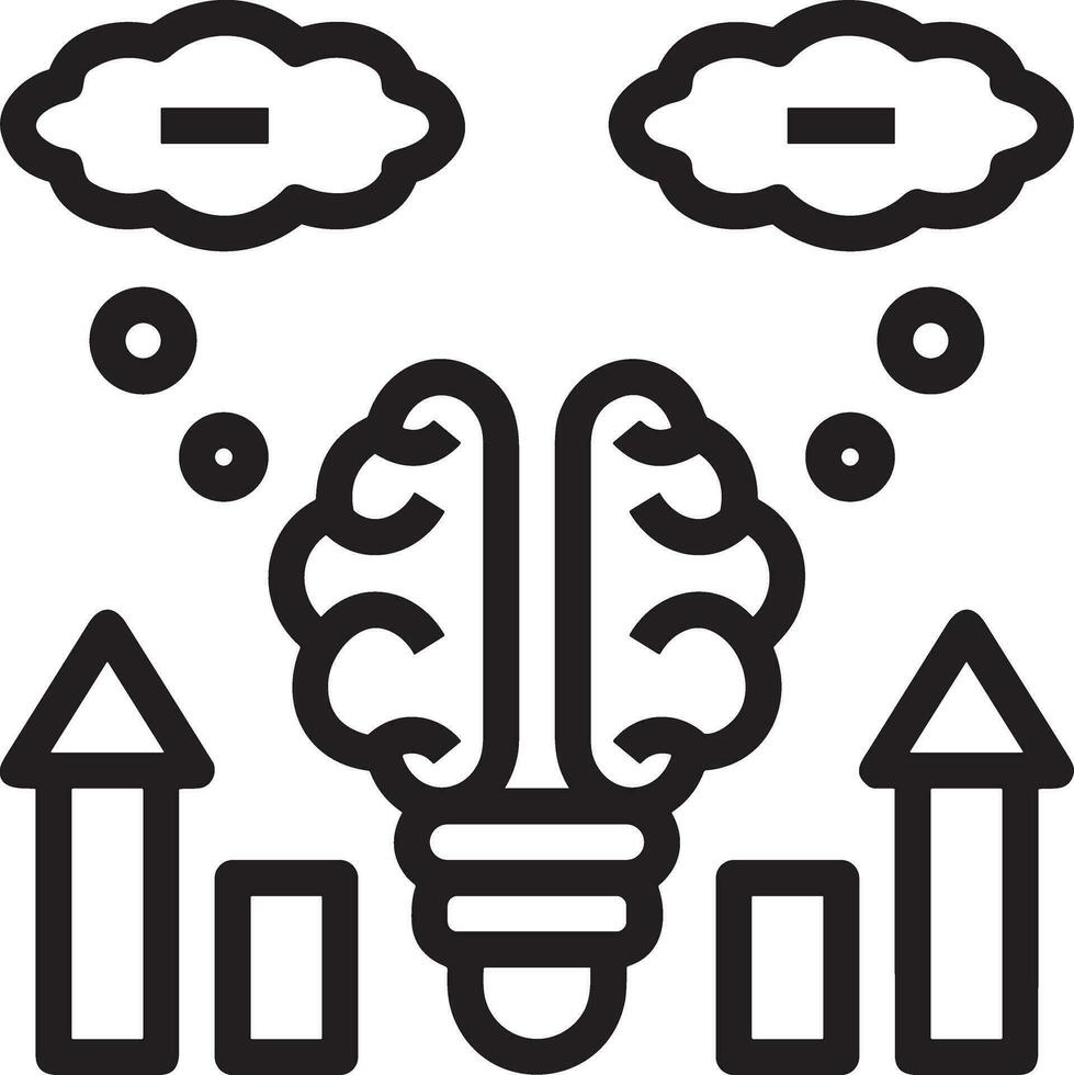 Brain idea symbol icon vector image. Illustration of the creative intelligence think design image. EPS 10