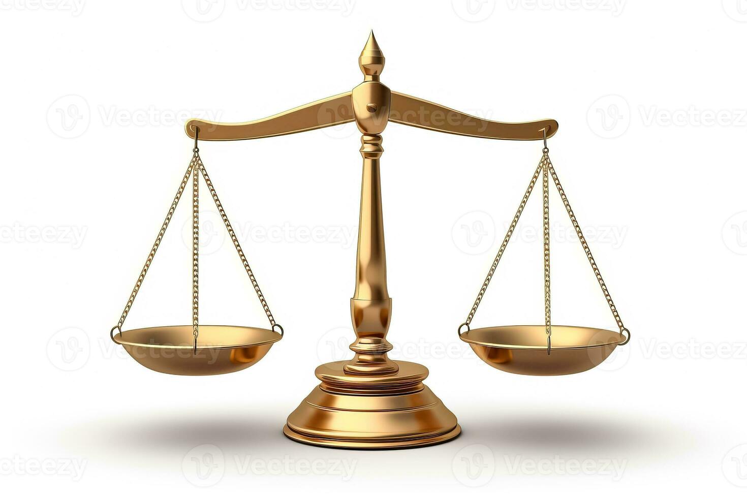 Scale of justice iconic legal symbol isolated on white background photo