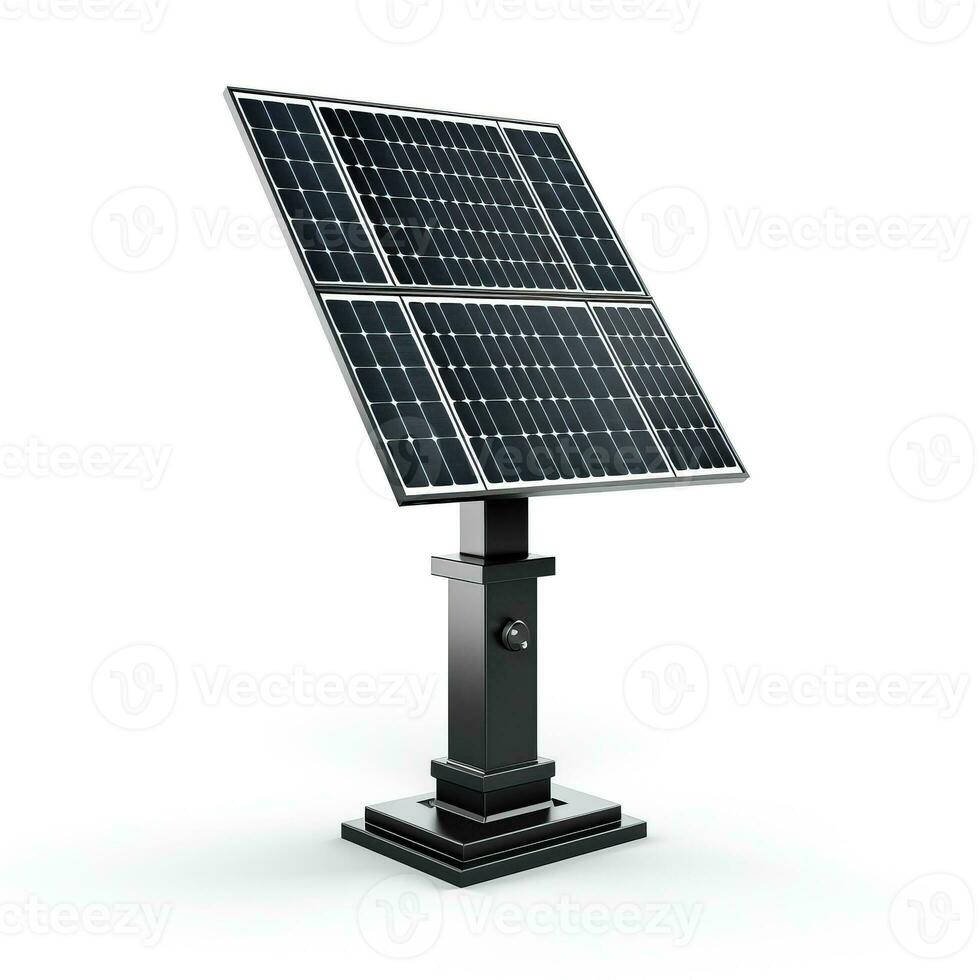 Solar panel isolated on white background photo