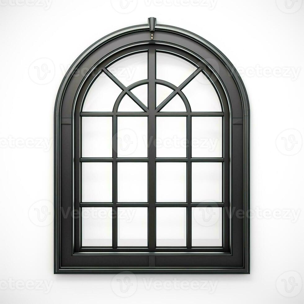 Black metallic window isolated on white background photo