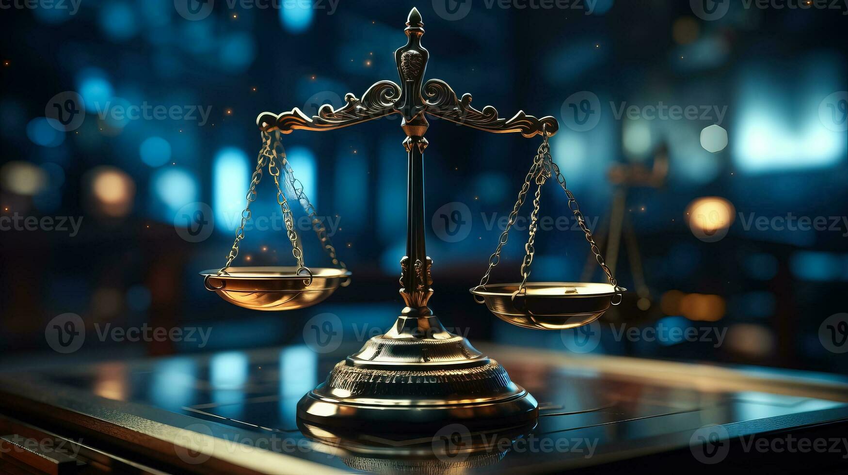 Close up on the scales of justice background with a place for text photo