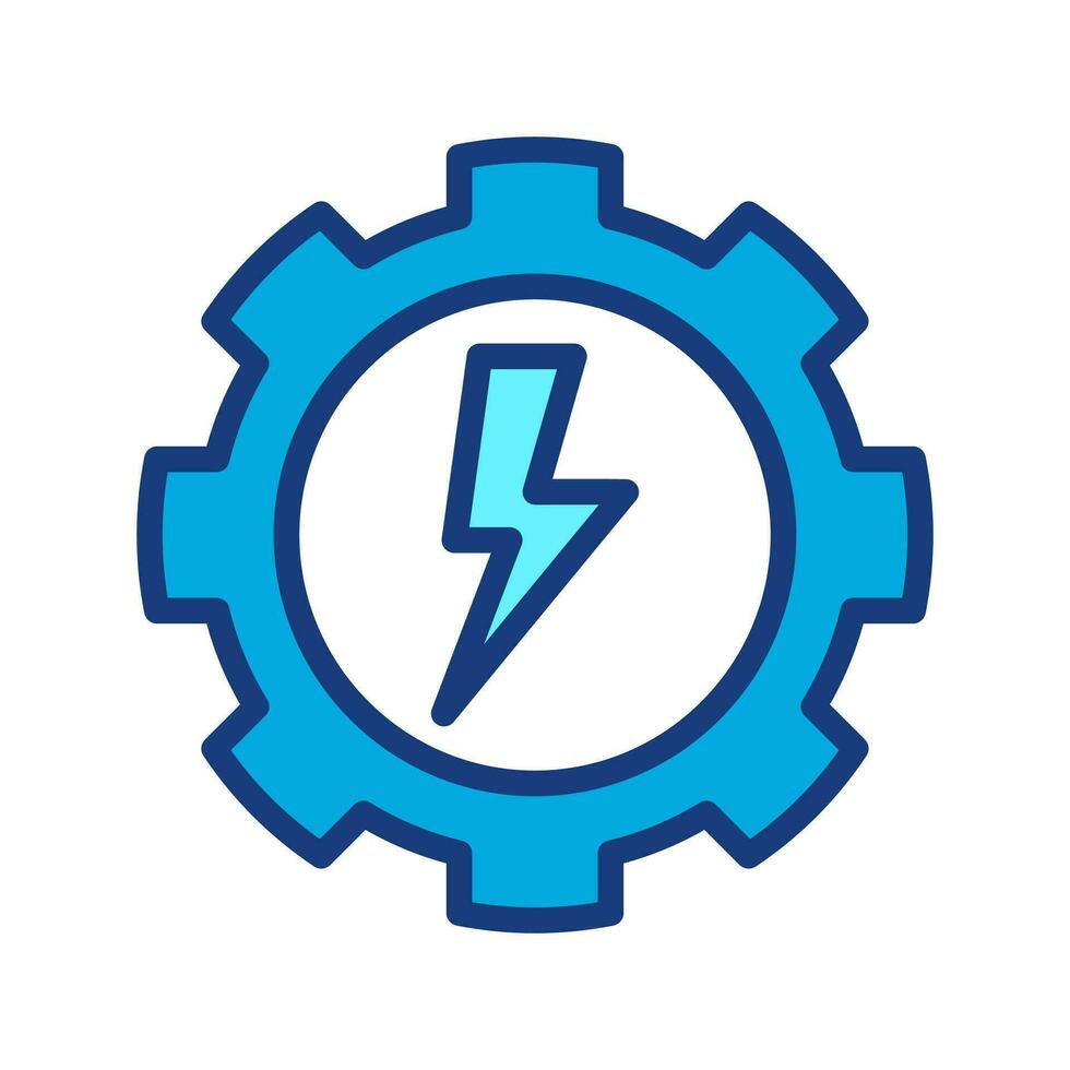 gear energy icon,lightning.isolated editable white background. vector