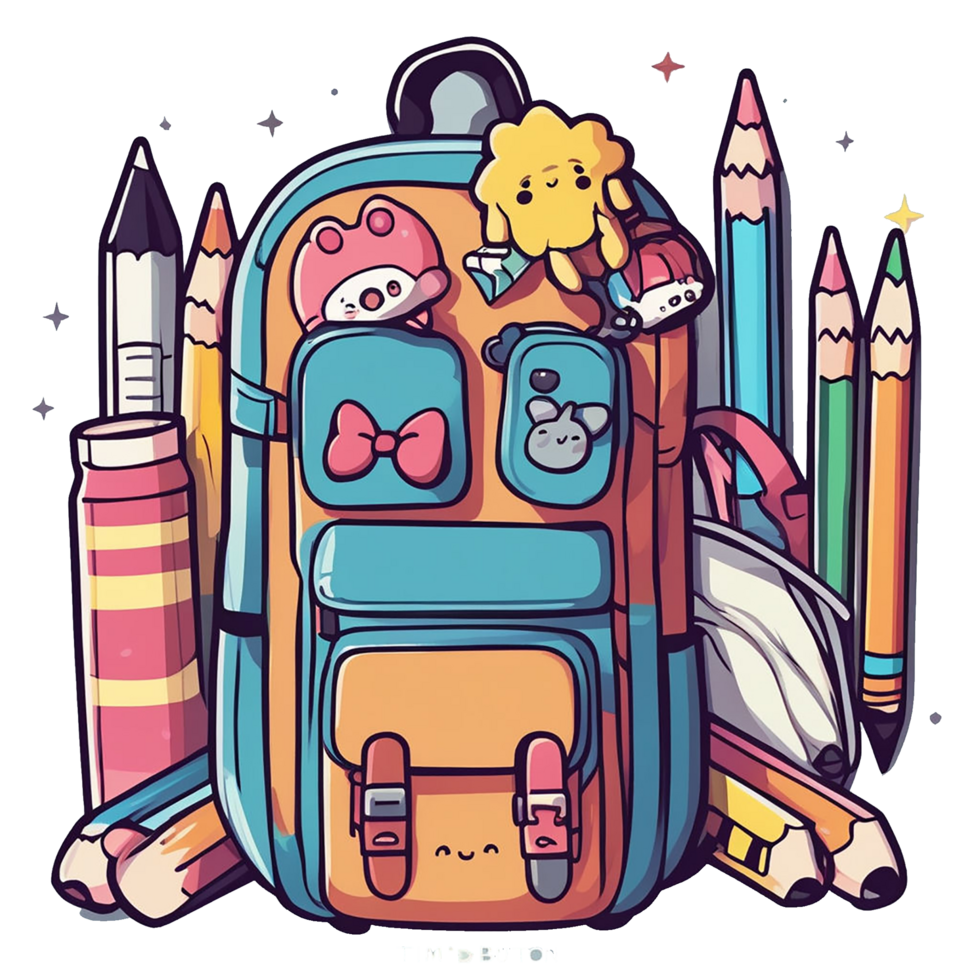 Free school supplies and accessories png back to school ai generative