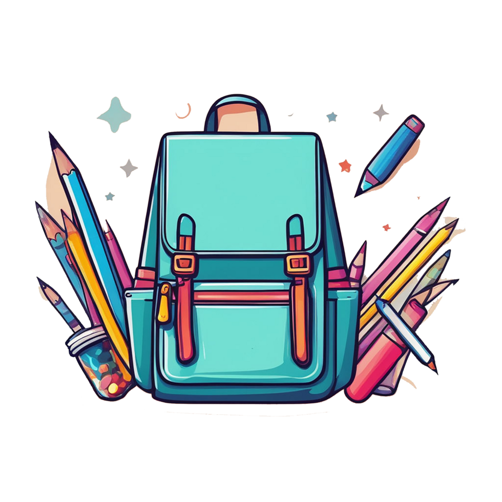 gratuito scuola forniture e Accessori png. indietro per scuola, ai generativo png