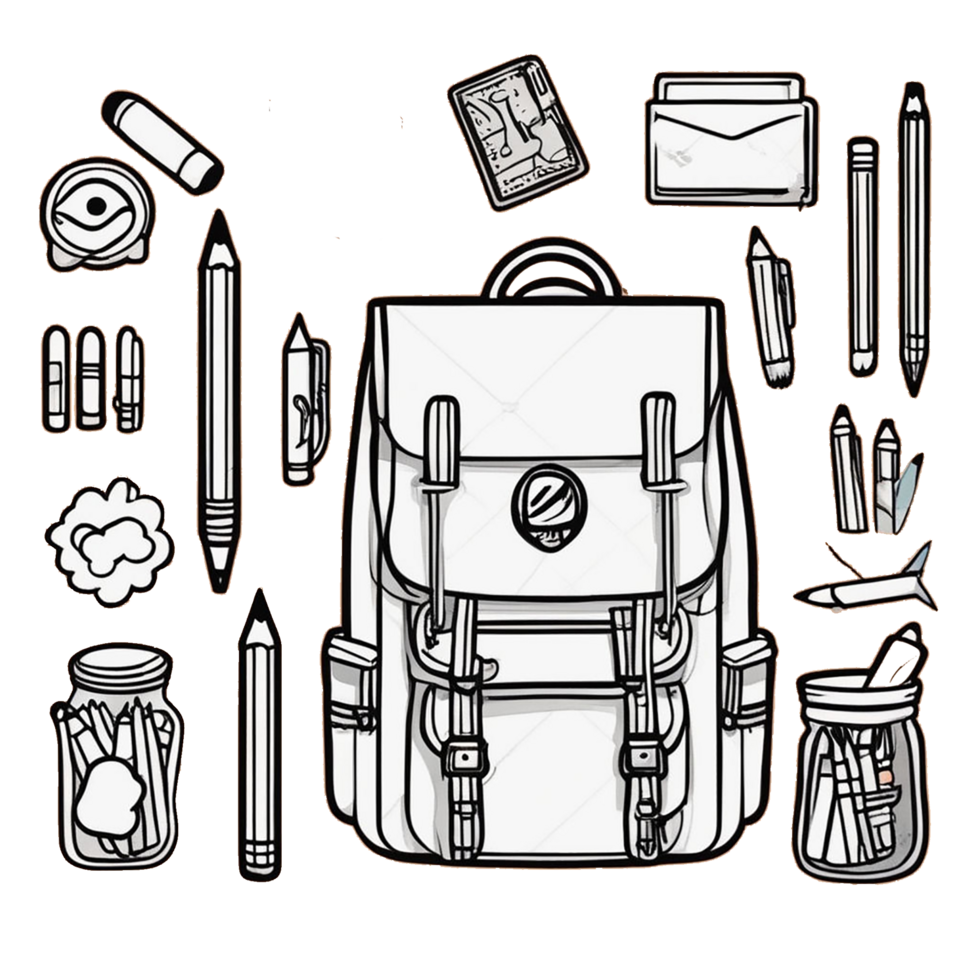 Free school supplies and accessories png. Back to school, Ai Generative png
