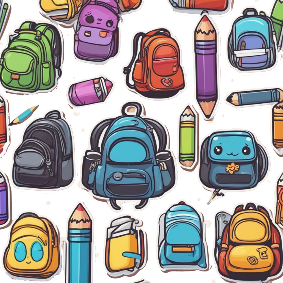 Free school supplies and accessories png back to school ai generative