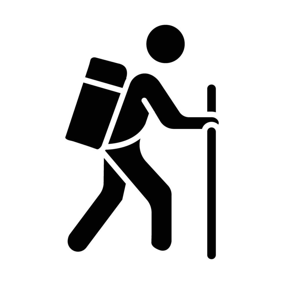Hiking Vector Glyph Icon For Personal And Commercial Use.