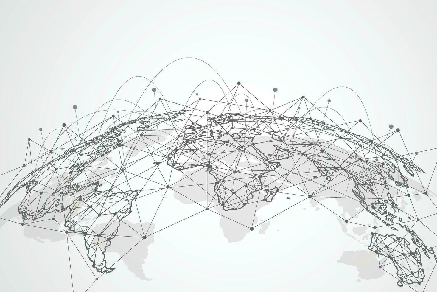 Global network connection. World map point and line composition concept of global business. Vector Illustration