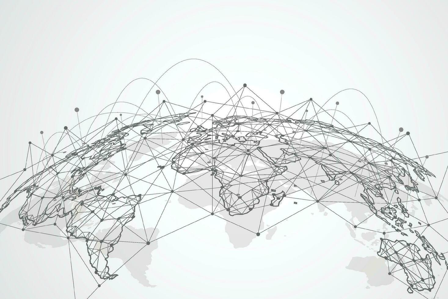 Global network connection. World map point and line composition concept of global business. Vector Illustration