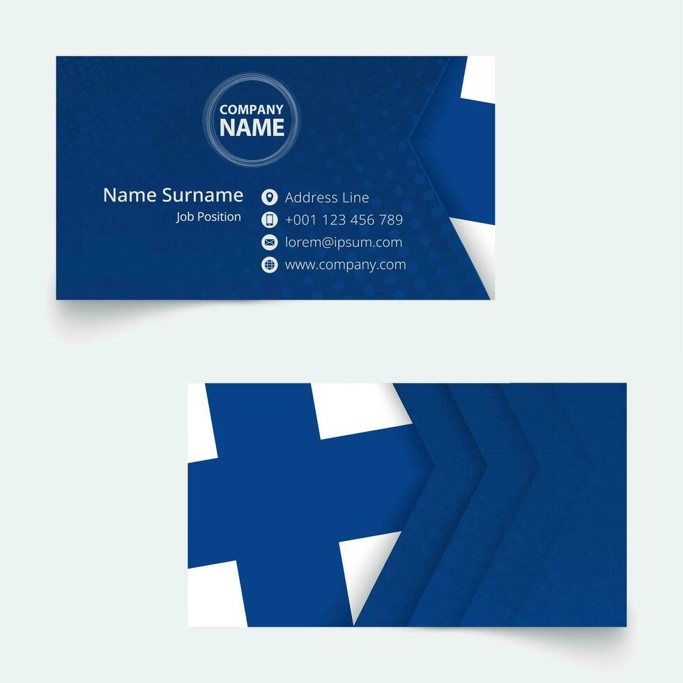 Finland Flag Business Card, standard size 90x50 mm business card template. vector