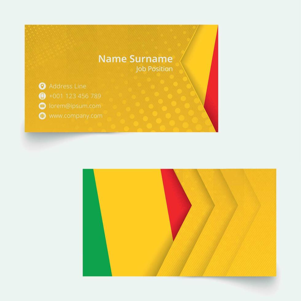 Mali Flag Business Card, standard size 90x50 mm business card template. vector