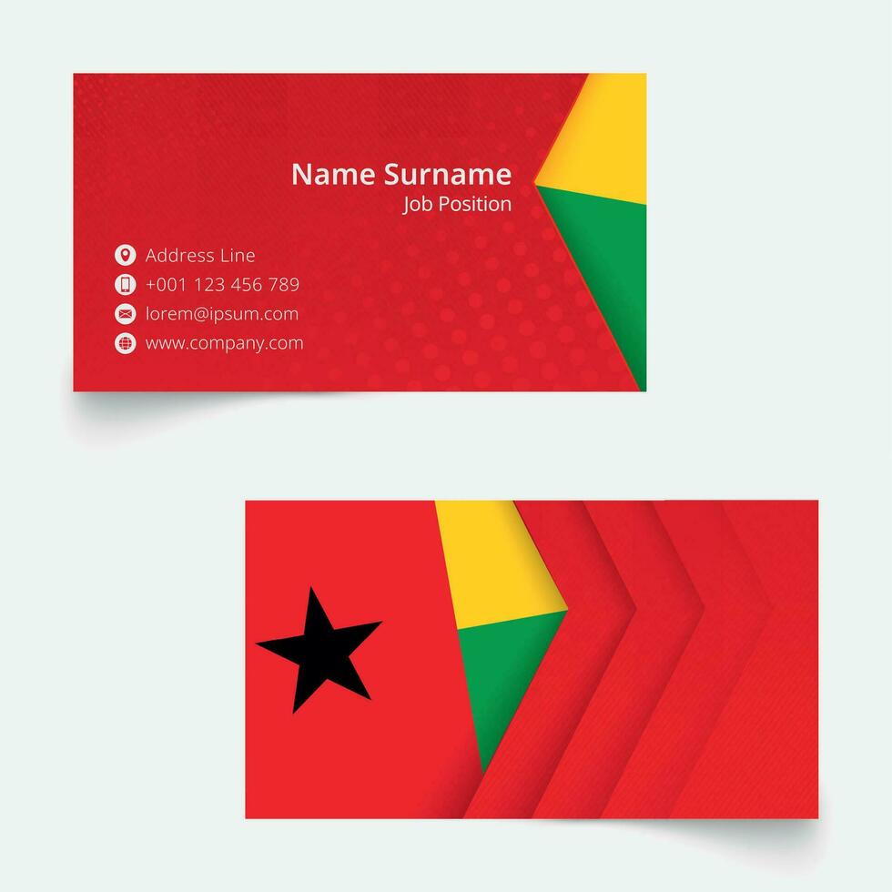 Guinea-Bissau Flag Business Card, standard size 90x50 mm business card template. vector