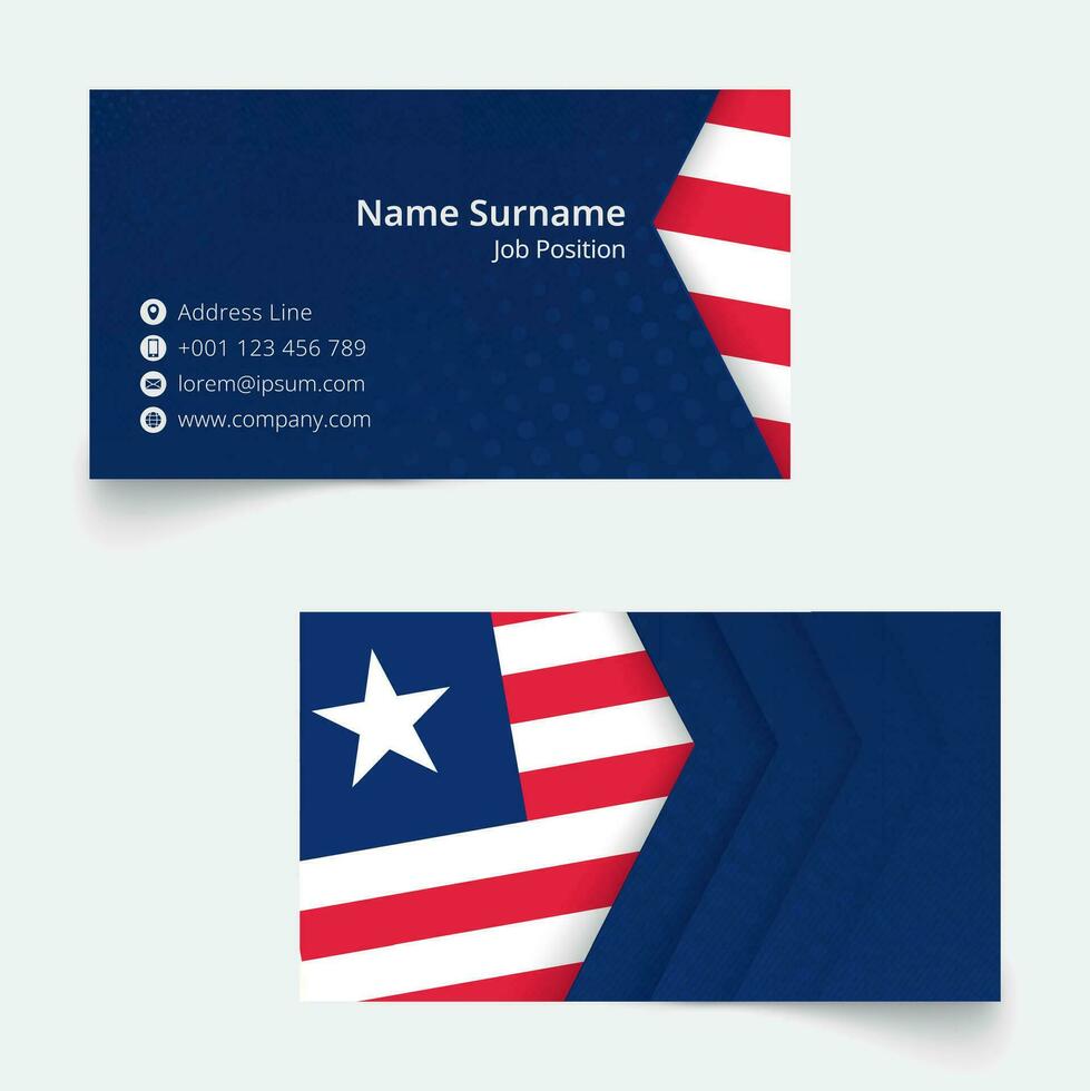 Liberia Flag Business Card, standard size 90x50 mm business card template. vector