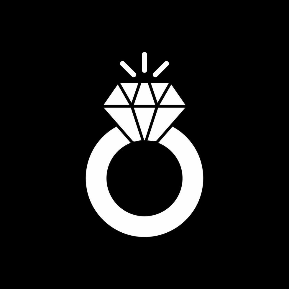 diseño de icono de vector de anillo de diamante