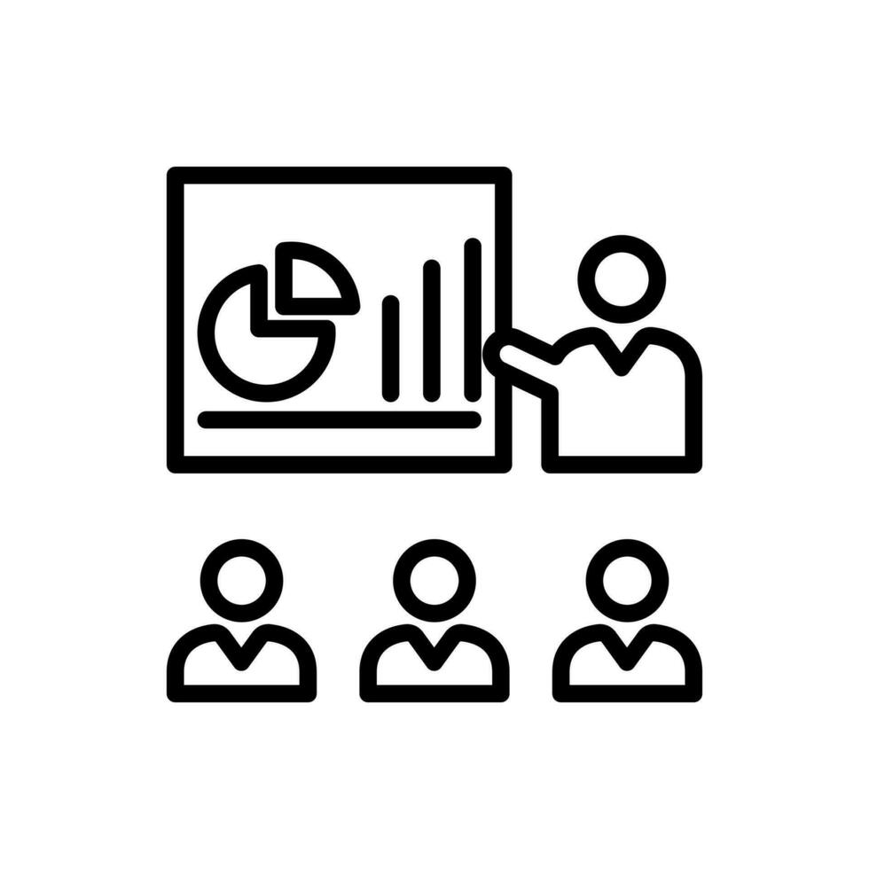 Training icon,briefing icon. editable isolated white background. vector