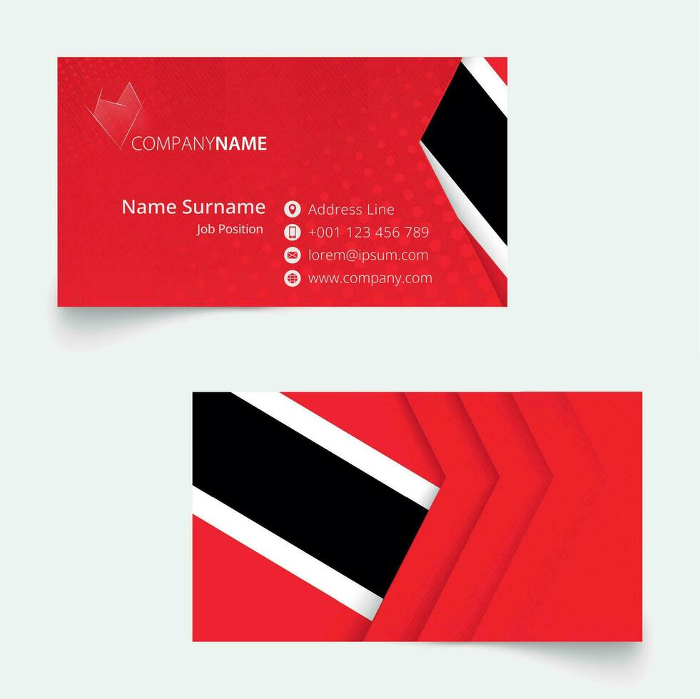 Trinidad and Tobago Flag Business Card, standard size 90x50 mm business card template. vector