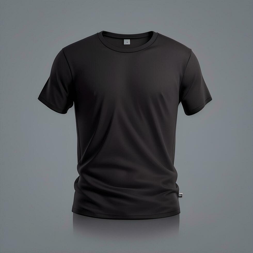 Black T-Shirt Mockup With Gray Background. Ai Generative 27664599 Stock ...