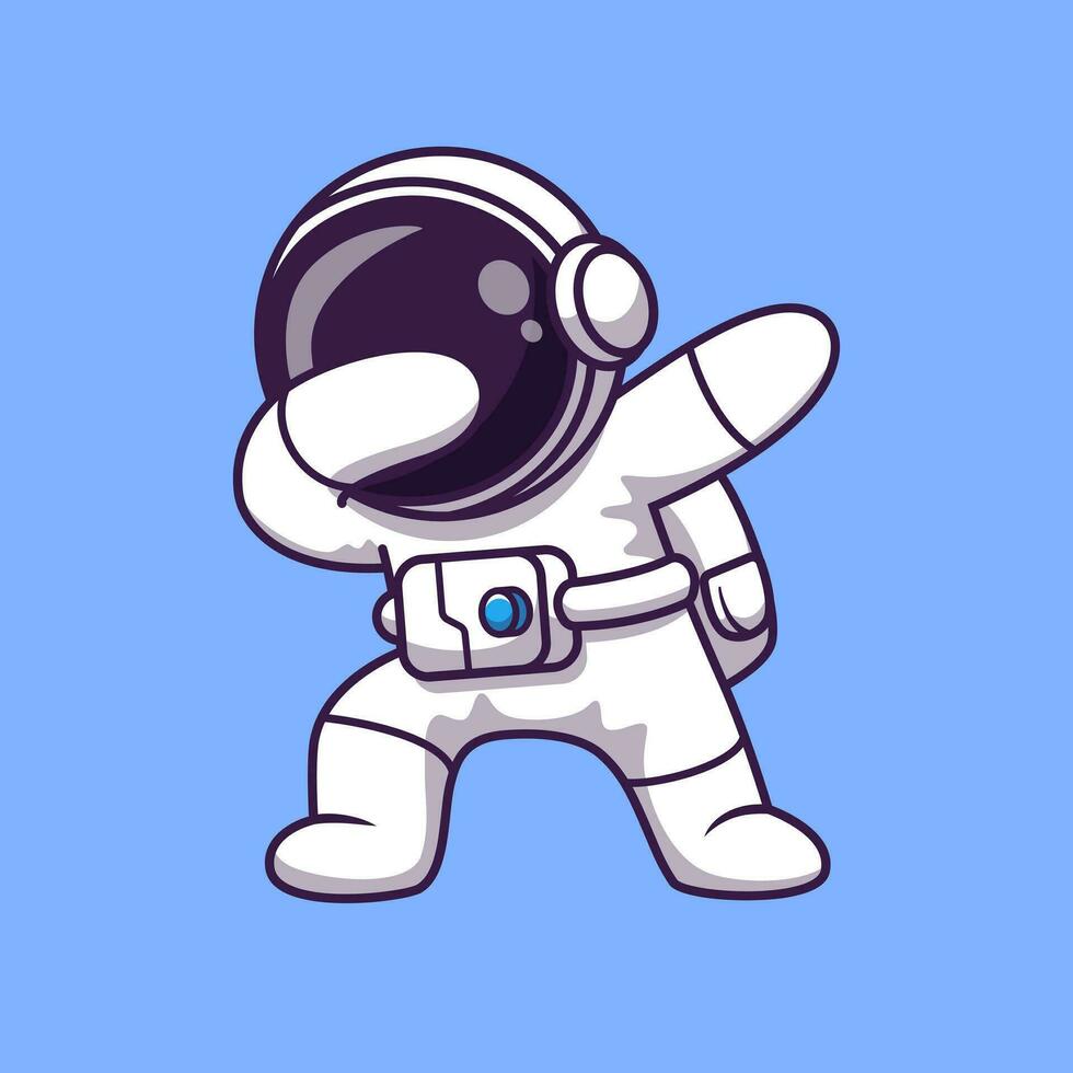 Astronaut Dabbing Cartoon Vector Icon Illustration. Science  Technology Icon Concept Isolated Premium Vector. Flat  Cartoon Style