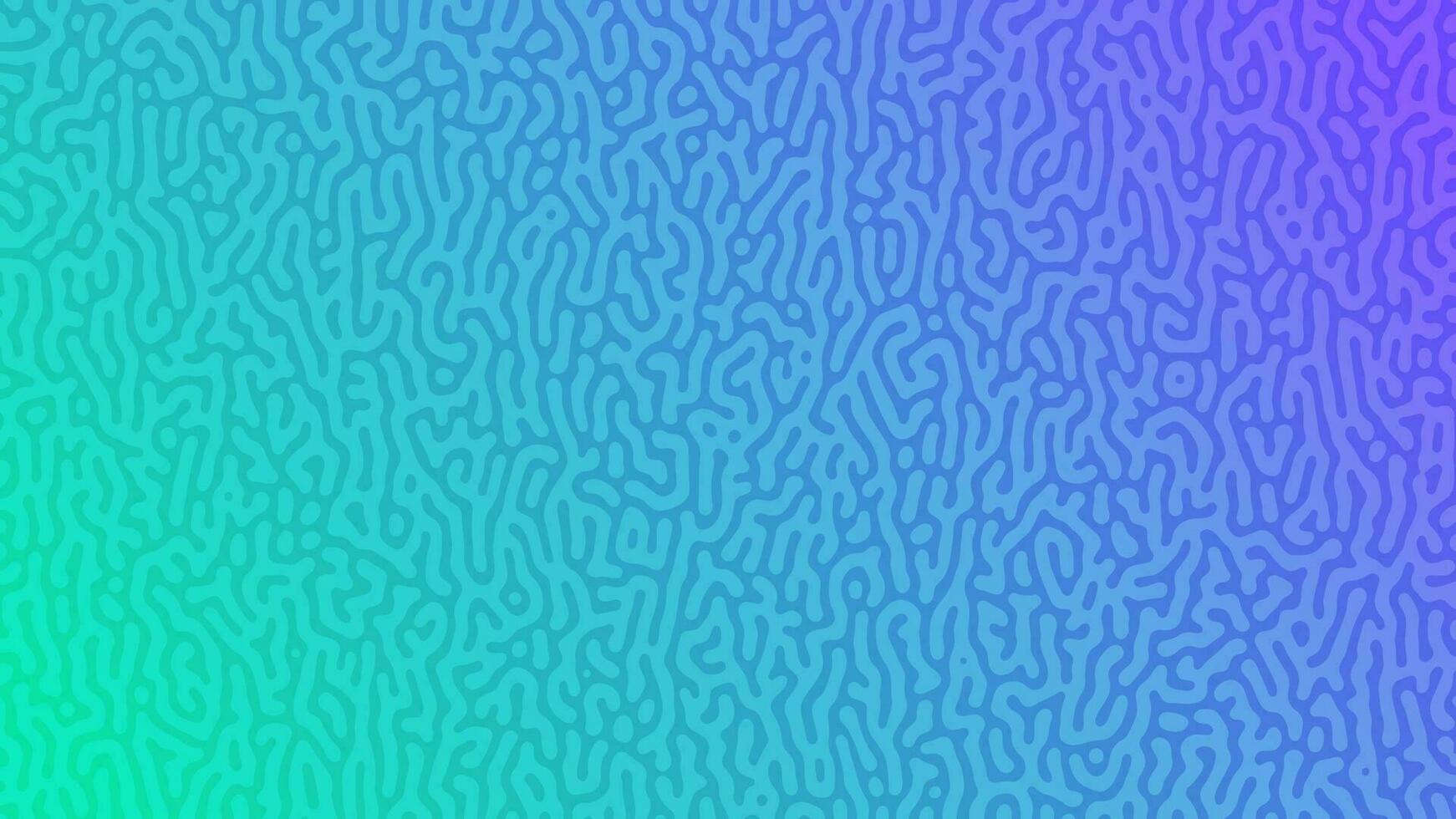 Blue Turing reaction gradient background. Abstract diffusion pattern with chaotic shapes. Vector illustration.