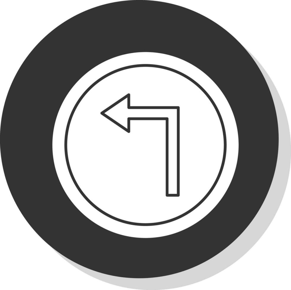 Left Turn Vector Icon Design