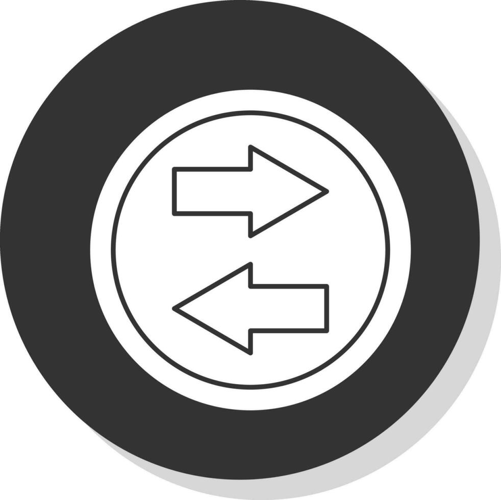 Two Way Arrow Vector Icon Design