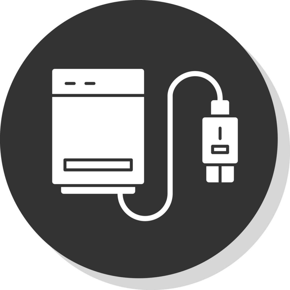 External Hard Drive Vector Icon Design