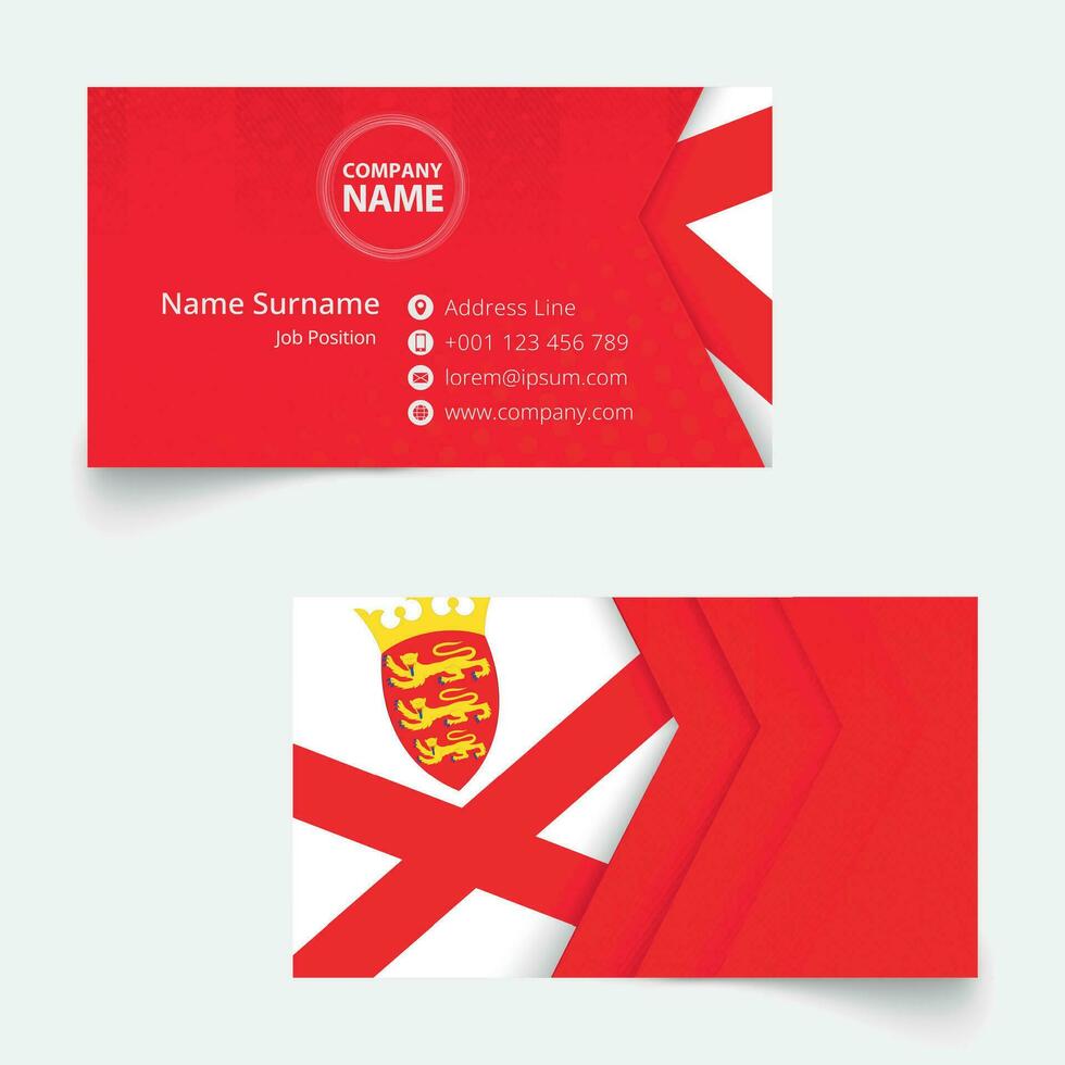 Jersey Flag Business Card, standard size 90x50 mm business card template. vector