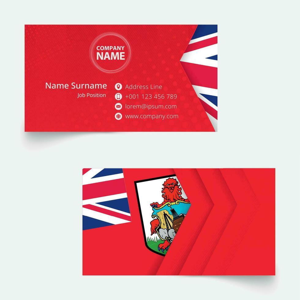 Bermuda Flag Business Card, standard size 90x50 mm business card template. vector