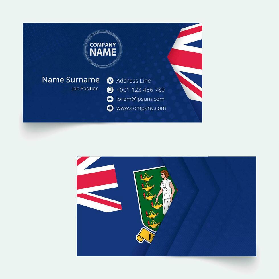 British Virgin Islands Flag Business Card, standard size 90x50 mm business card template. vector