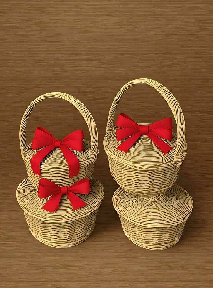 wicker basket sets. photo