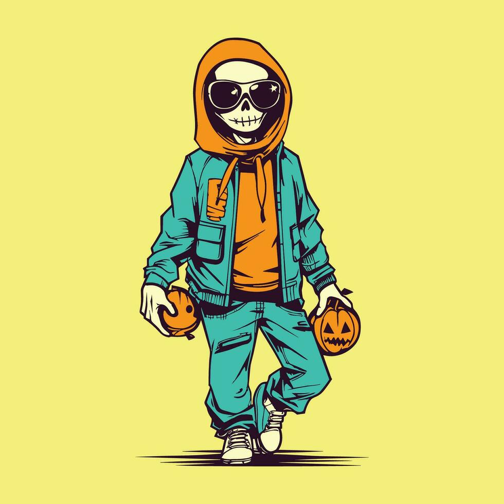 pumpkin guy halloween vector illustration