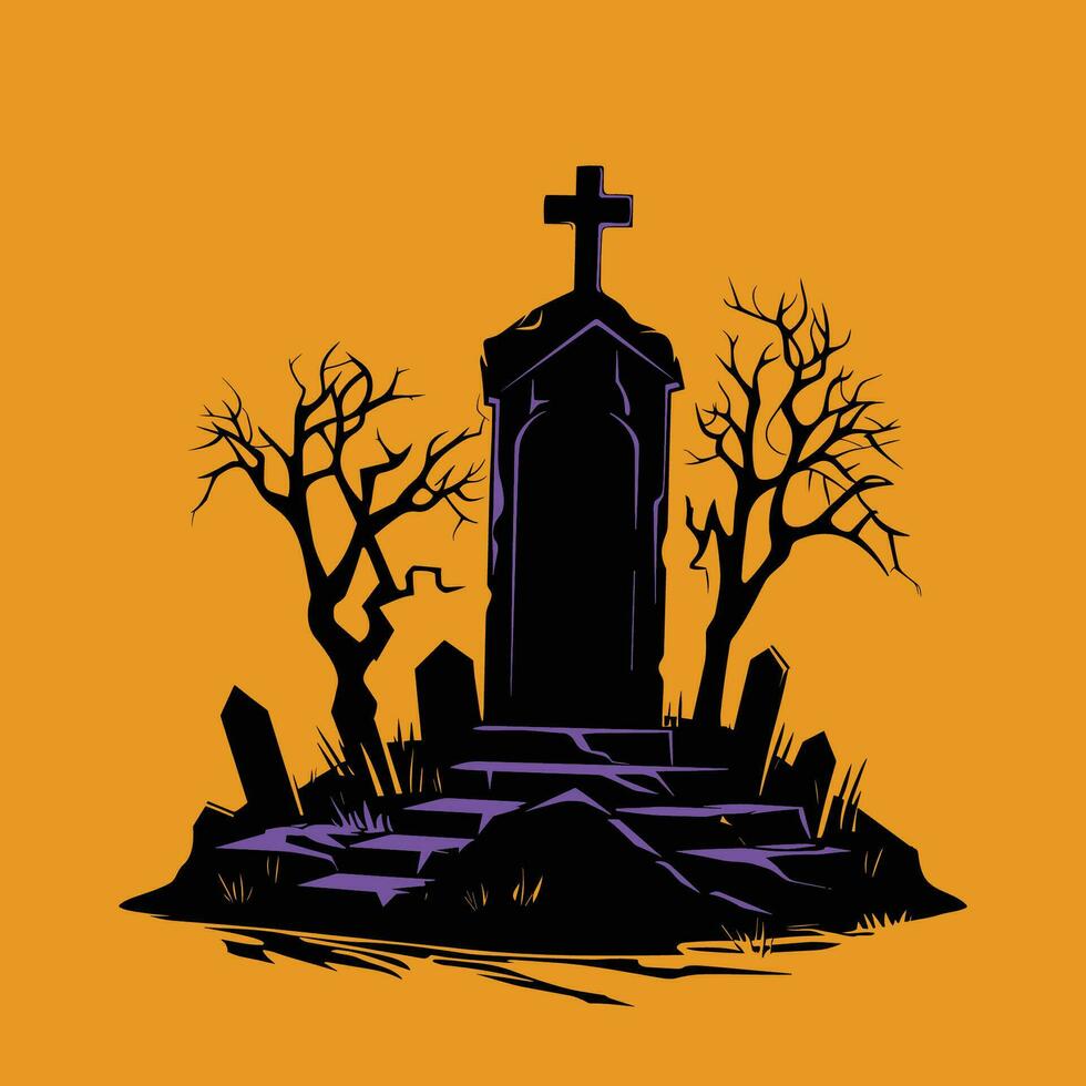 Haunting Silhouette Scene for the Halloween Ambiance vector