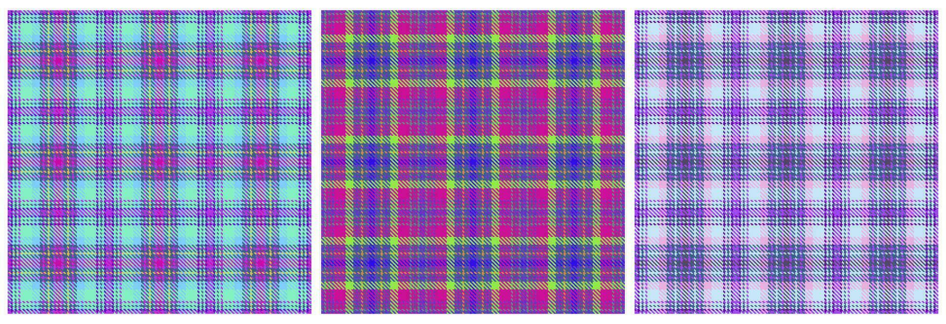 Tartan check plaid texture seamless pattern in pink, blue,green, yellow, white Modern print in barbie ken style for fashion, home decor and stationary Scottish vichy texture Vector illustration