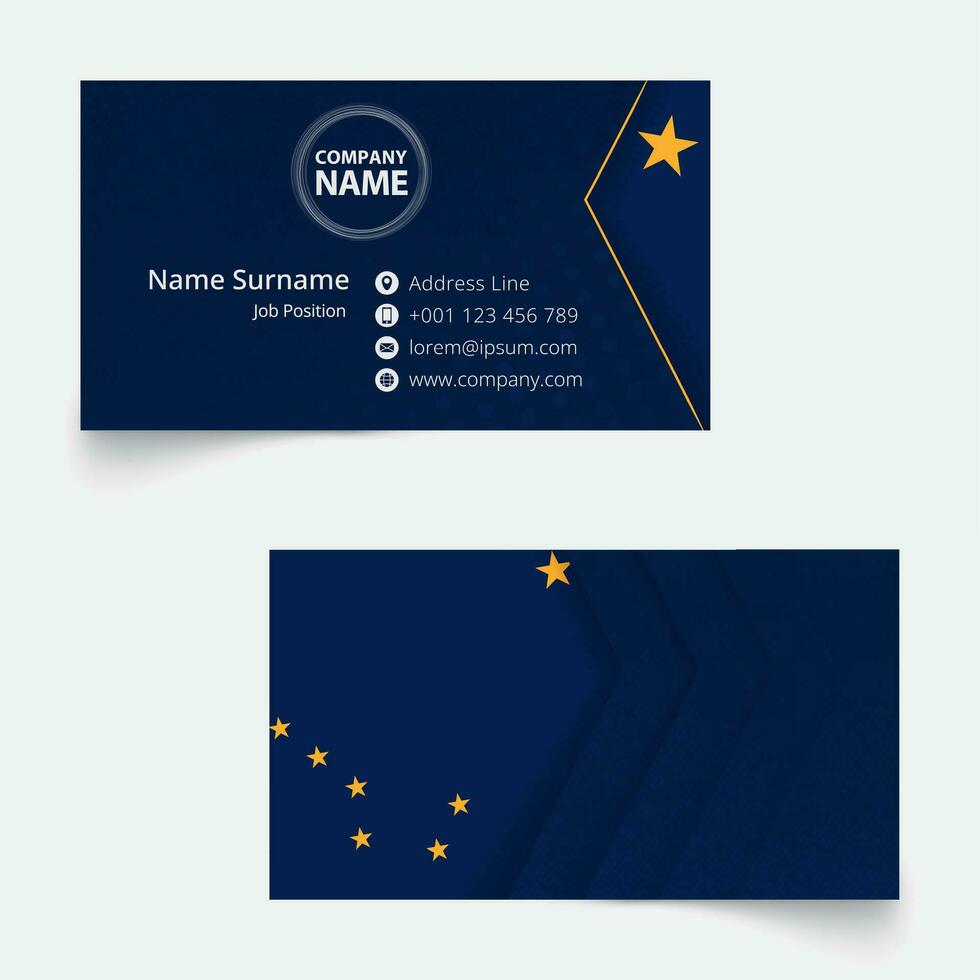 Alaska Flag Business Card, standard size 90x50 mm business card template. vector