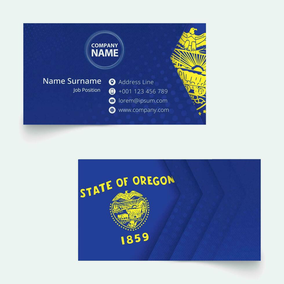Oregon Flag Business Card, standard size 90x50 mm business card template. vector