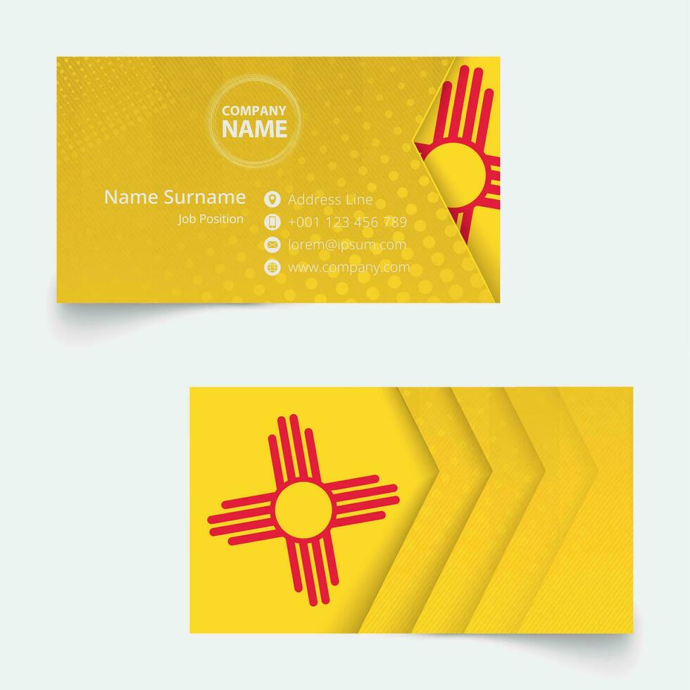 New Mexico Flag Business Card, standard size 90x50 mm business card template. vector