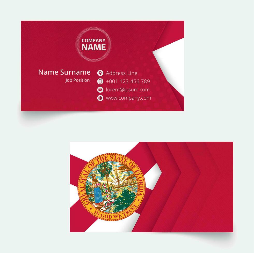 Florida Flag Business Card, standard size 90x50 mm business card template. vector