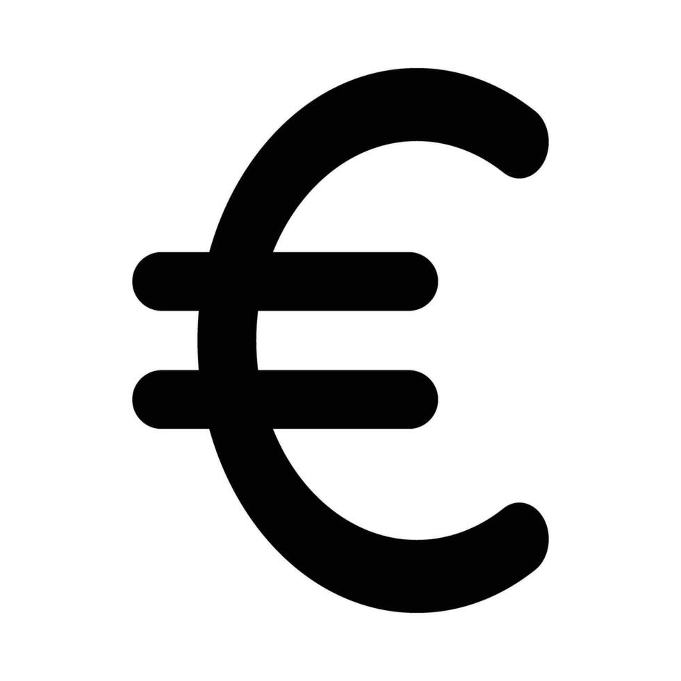 Euro Sign Vector Glyph Icon For Personal And Commercial Use.