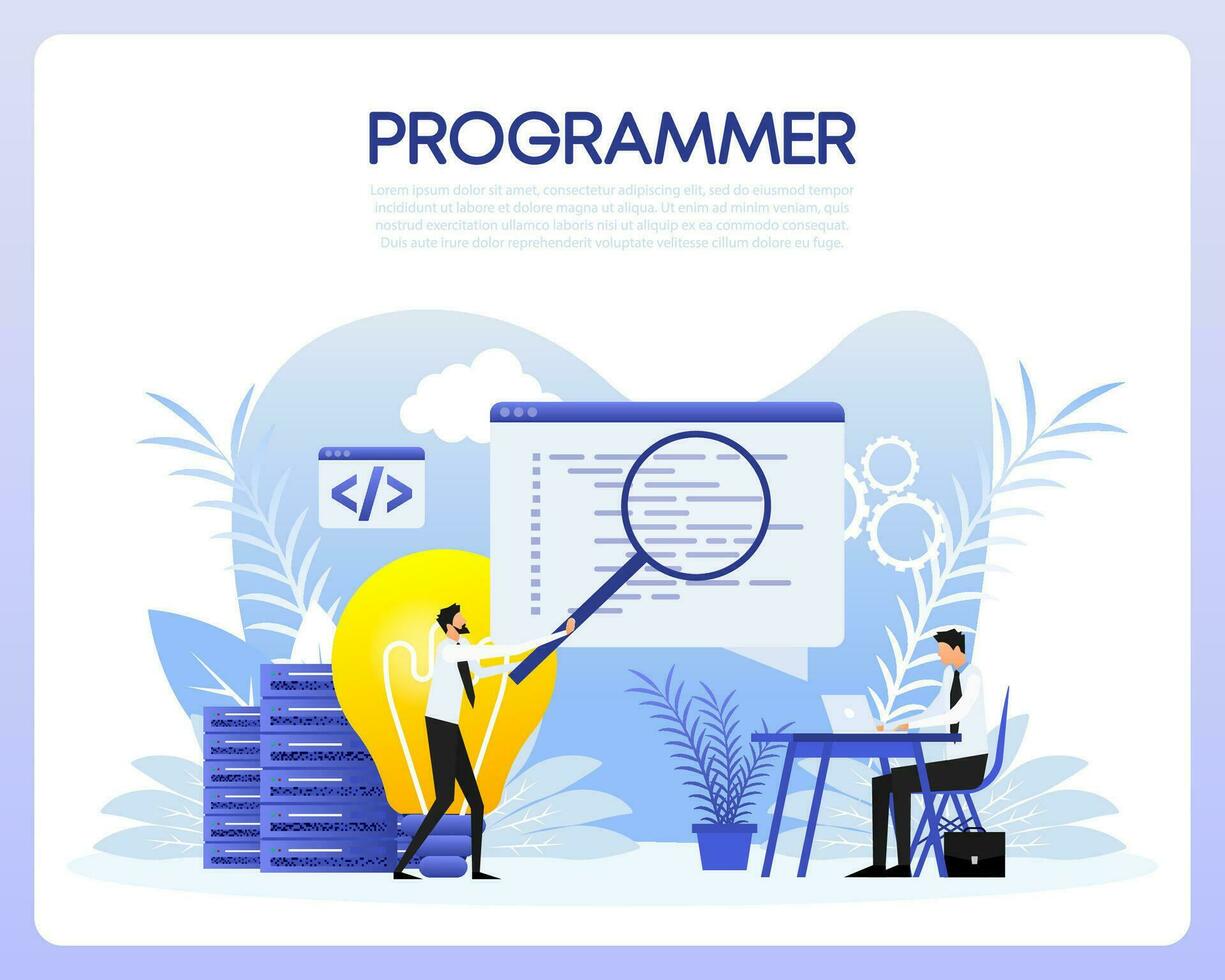Programmer people, great design for any purposes. Vector illustration design