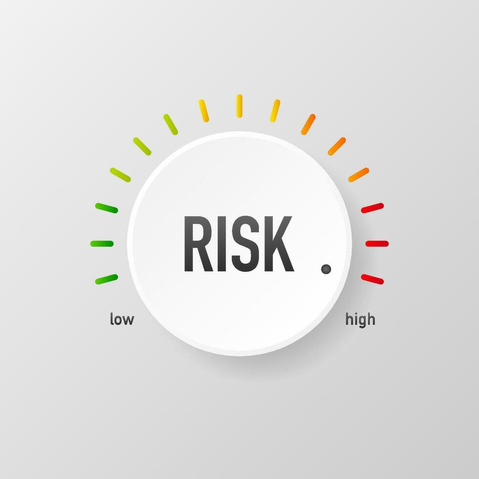 Risk button pointing low and high. Vector illustration. 27667262 Vector