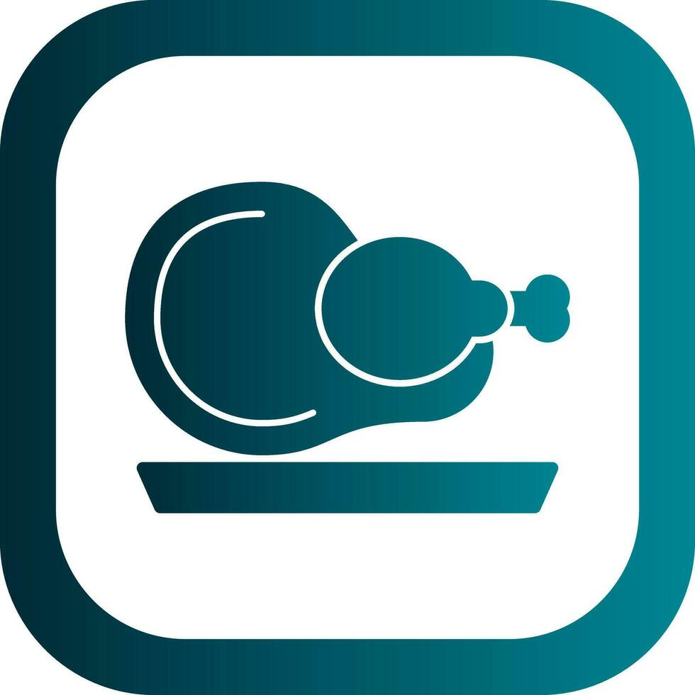 Roast Chicken Vector Icon Design