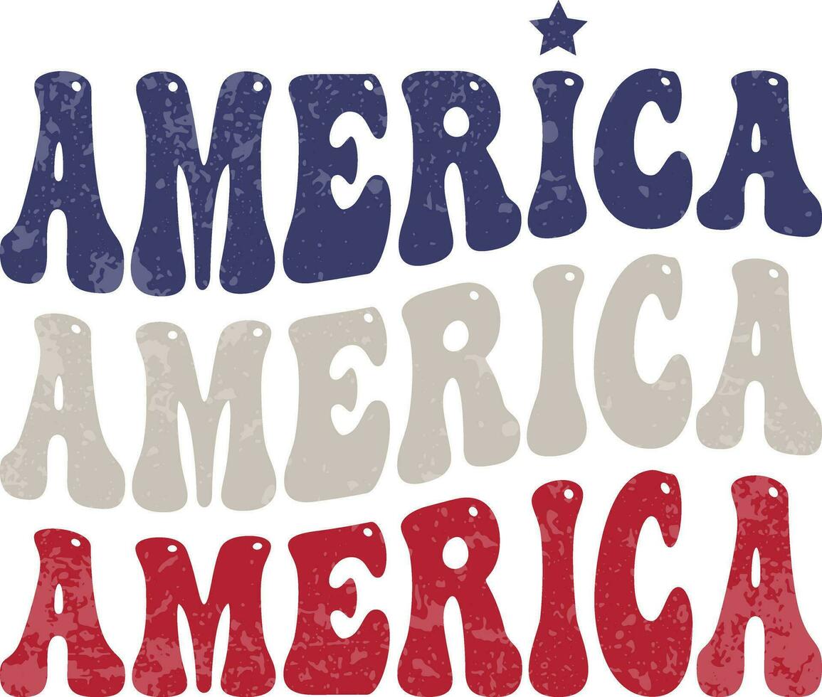 America, United States, Patriotic, Freedom, Stars and Stripes, Wavy Letters vector