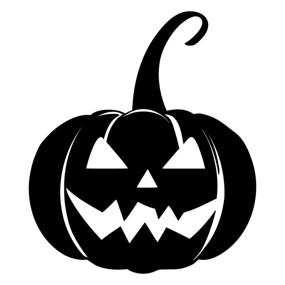 Jack O Lantern Silhouette. Halloween pumpkin. Vector illustration