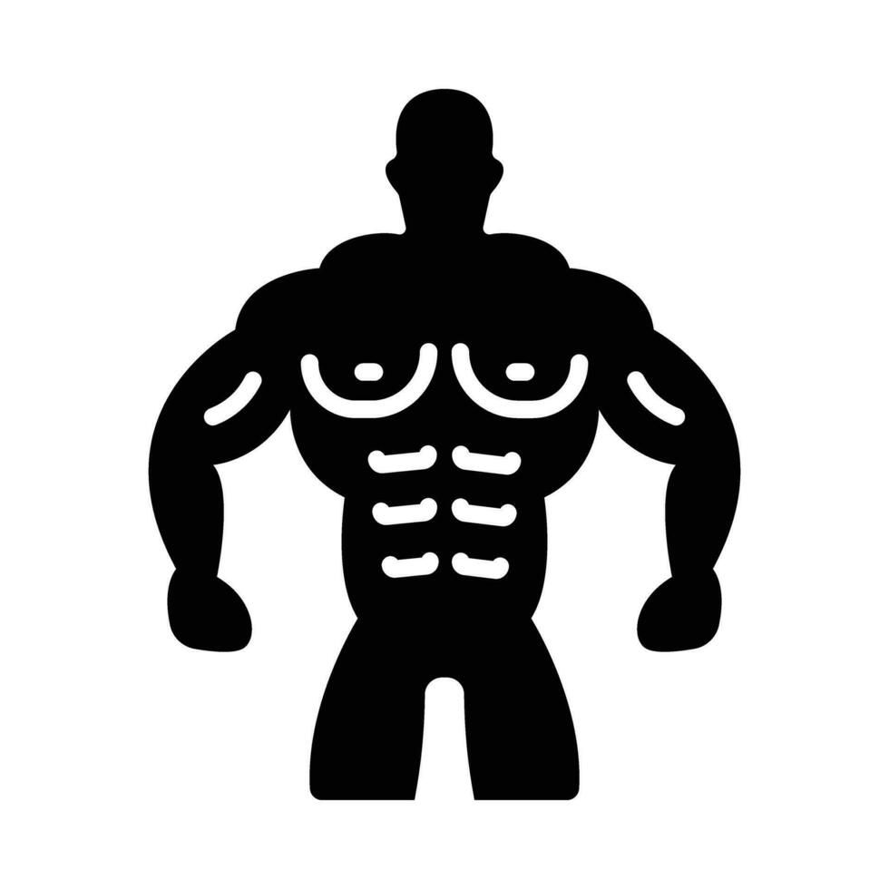 Muscle Man Vector Glyph Icon For Personal And Commercial Use.