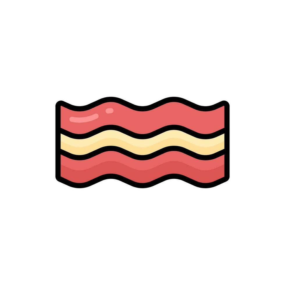 Simple Bacon lineal color icon. The icon can be used for websites, print templates, presentation templates, illustrations, etc vector